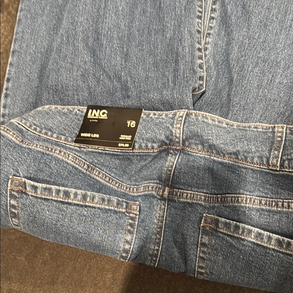 INC International Concepts Blue Flare Wide Leg Jeans - Picture 2 of 2